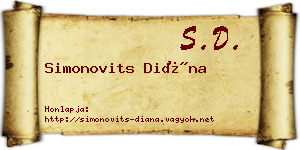 Simonovits Diána névjegykártya
